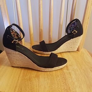 Black and Nude Wedges